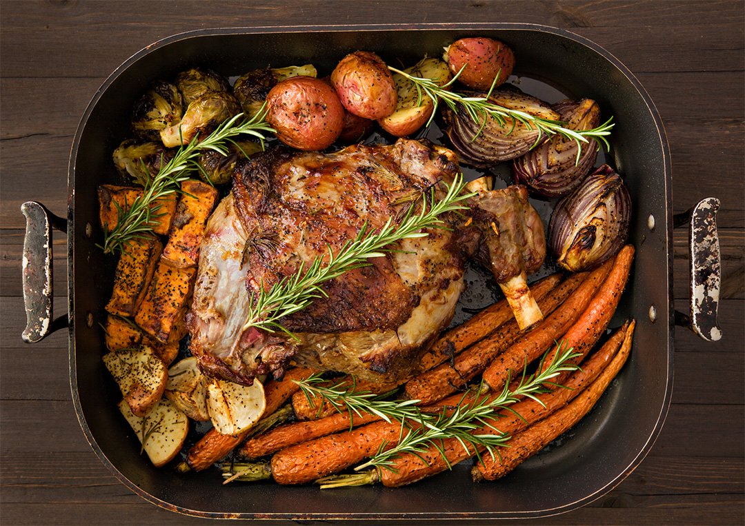 Roasted Spring Lamb with Vegetables – AuraCalifornia