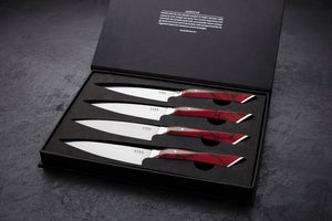 Aurochs Bloodstone Jasper 4-Piece Steak Knife Set